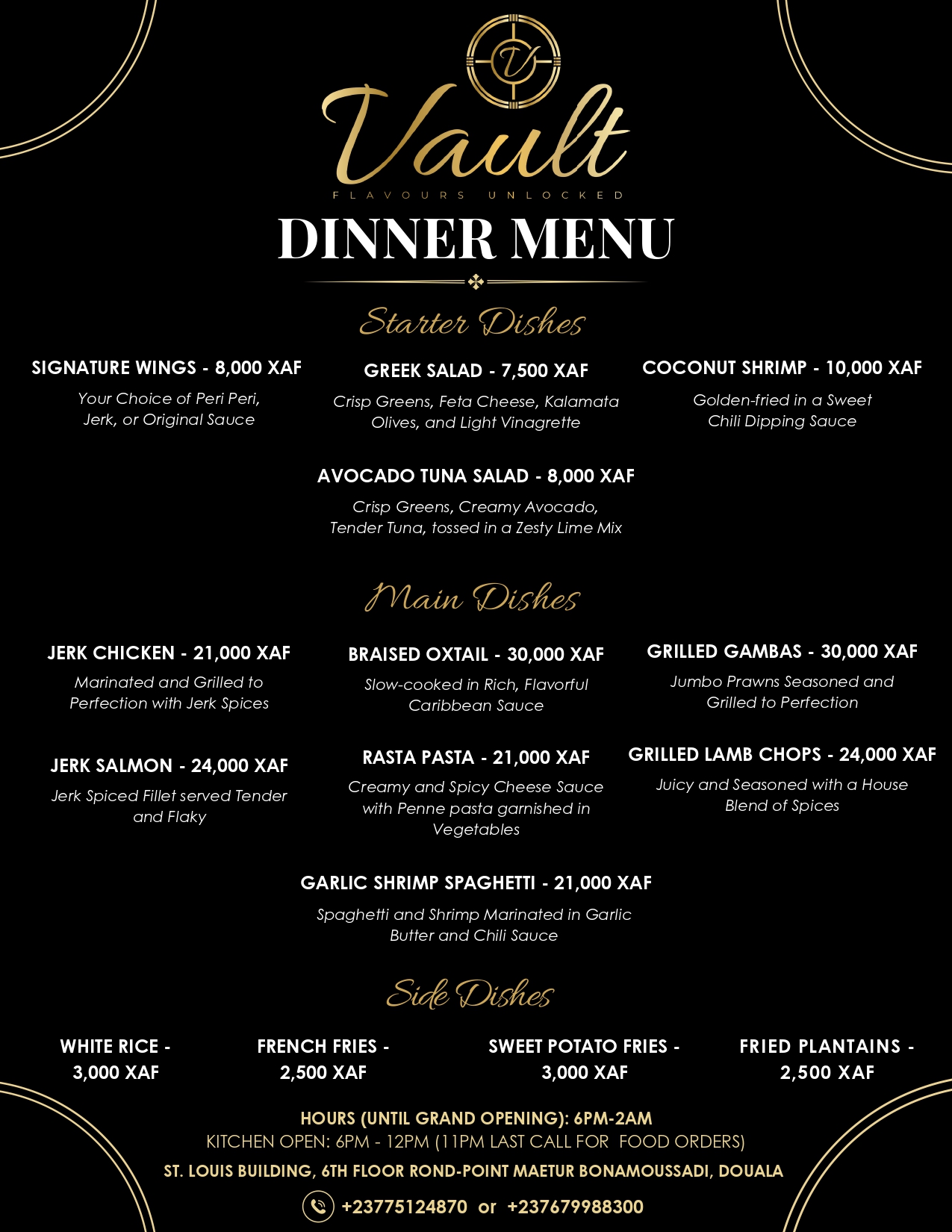 Dinner Menu (English)